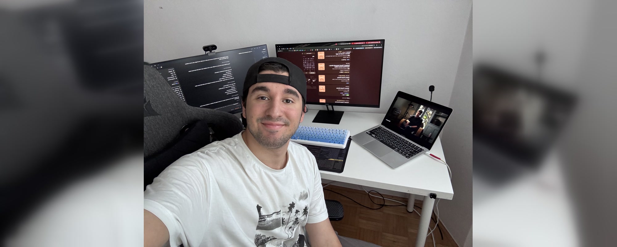 Working at a computer